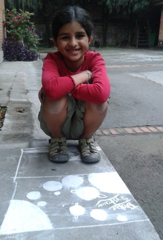 Janani's chalk solar system!