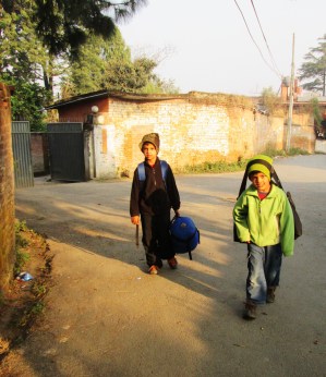 My brother learned how the porters in the Himalayas carry heavy bags!