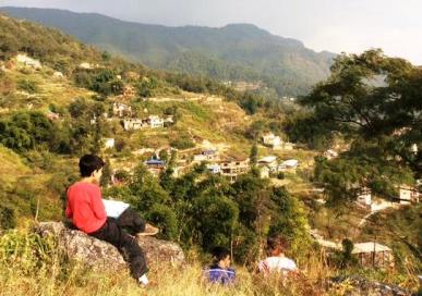 We're sketching the Kathmandu Valley.