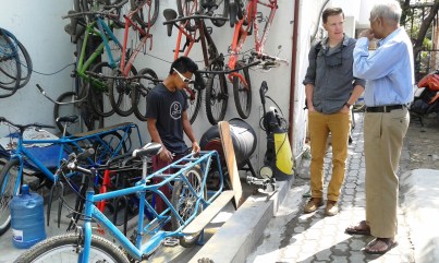 Caleb and I chatting in this workshop.